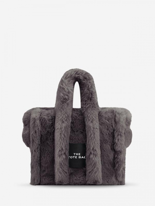 Women's Solid Color Simple Style Winter Fluffy Faux Fur Shoulder Bag