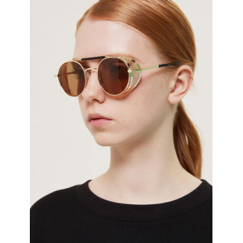 Fashion Women Women's Retro Style Punk Streetwear Double Beam Metal Circle Round Frame Sunglasses