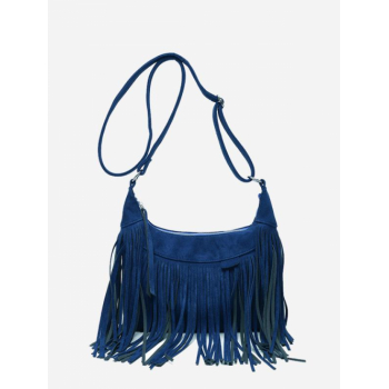 Bohemian Style Fringes Suede Shoulder Saddle Bag