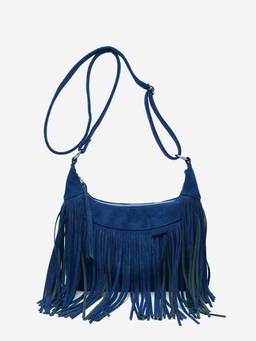 Bohemian Style Fringes Suede Shoulder Saddle Bag