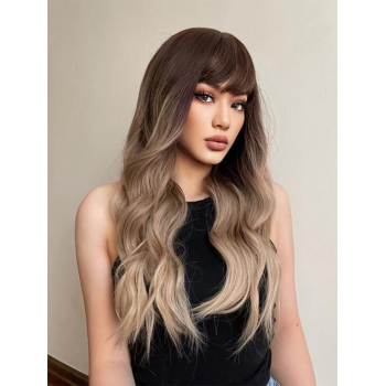 zaful Ombre Long Body Wave Synthetic Wig with Bangs