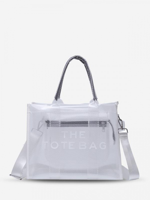 PVC Transparent Letter Pattern Clear Shoulder Bag