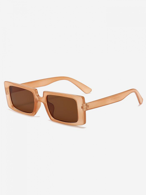 Fashion Women Women's Streetwear Rectangle Shape Frame Transparent Color Sunglasses