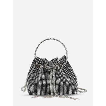 Rhinestone Chain Bucket Bag