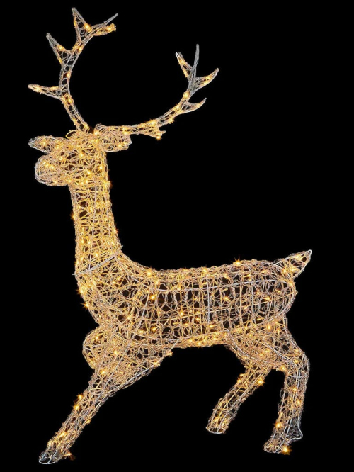 Premier 1.4m Soft Acrylic Stag with 300 Twinkling Warm White LEDS