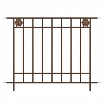 Panacea Rosette Fence Section 121 x 92cm (Rust)