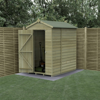 Forest Garden Beckwood Shiplap Pressure Treated 4x6 Apex Shed (No Window / Installation Included)