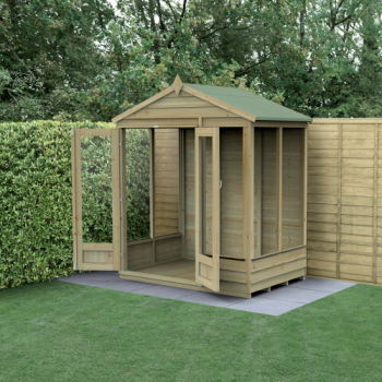 Forest Garden 6x4 4Life Overlap Apex Pressure Treated Summerhouse (Installation Included)