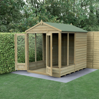 Forest Garden 6x8 4Life Overlap Apex Pressure Treated Summerhouse (Installation Included)