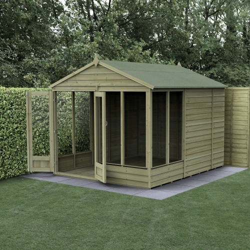 Forest Garden 8x10 4Life Overlap Apex Pressure Treated Summerhouse