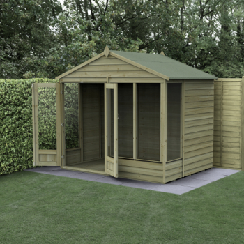 Forest Garden 8x6 4Life Overlap Apex Pressure Treated Summerhouse (Installation Included)