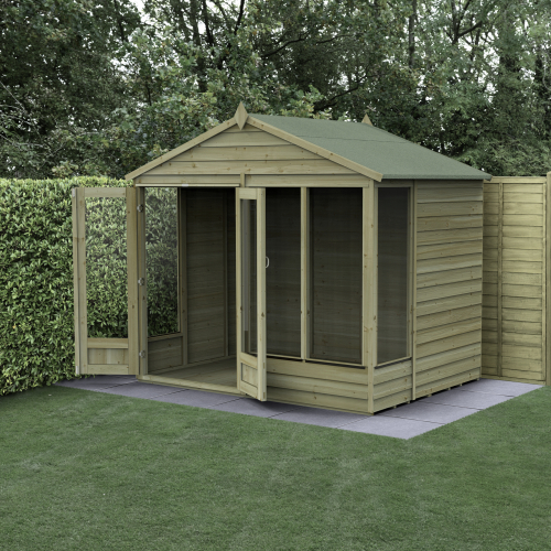 Forest Garden 8x6 4Life Overlap Apex Pressure Treated Summerhouse