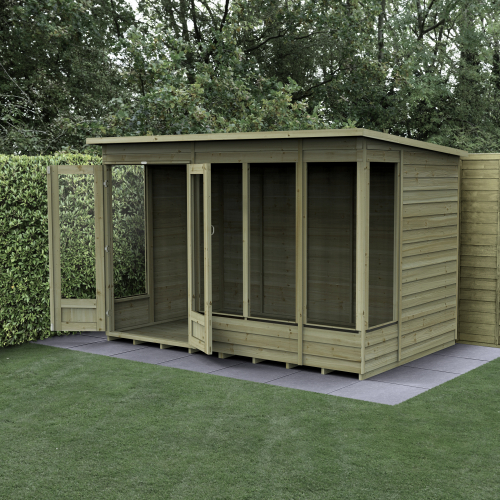 Forest Garden 10x6 4Life Overlap Pent Pressure Treated Summerhouse