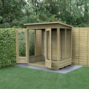 Forest Garden 6x4 4Life Overlap Pent Pressure Treated Summerhouse