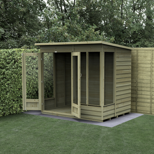 Forest Garden 7x5 4Life Overlap Pent Pressure Treated Summerhouse