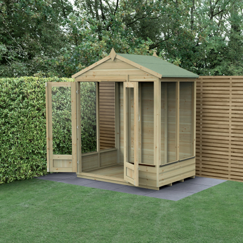 Forest Garden 6x4 Beckwood Apex Summerhouse with Double Door (Installation Included)