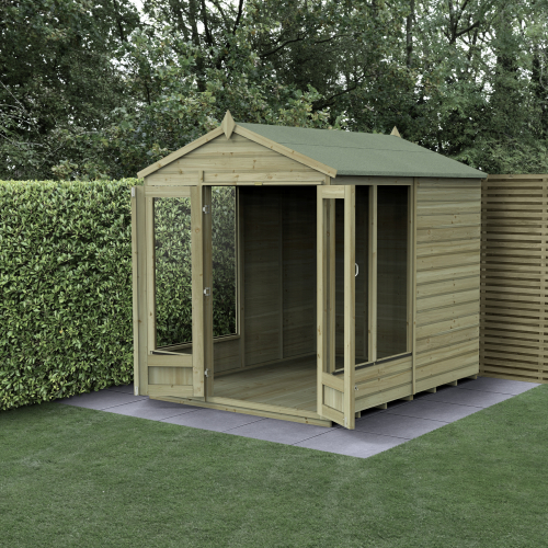 Forest Garden 6x8 Beckwood Apex Summerhouse with Double Door (Installation Included)