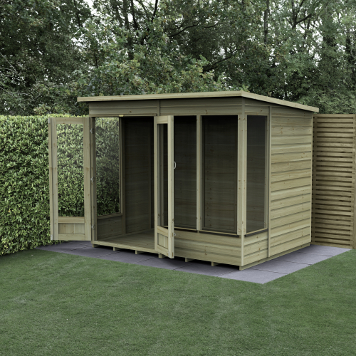 Forest Garden 8x6 Beckwood Pent Summerhouse with Double Door