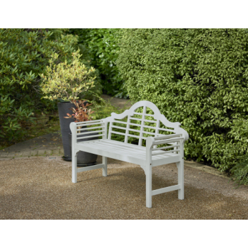 Greenhurst Lutyens Style Garden Bench (PU Coated - White)