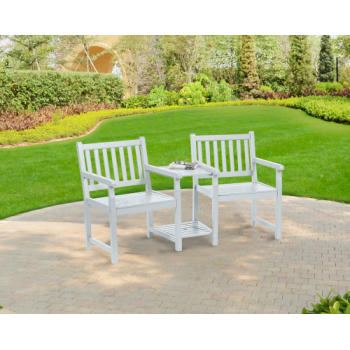 Greenhurst Danesford Duo Bench (PU Coated - Pearl White)