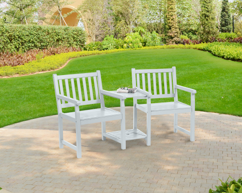 Greenhurst Danesford Duo Bench (PU Coated - Pearl White)