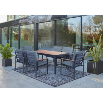 Norfolk Leisure Beeston Aluminium 6 Seater Dining Set (Grey)