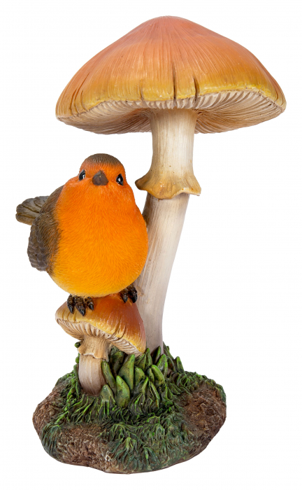 Vivid Arts Robin on Toadstool (Size F)