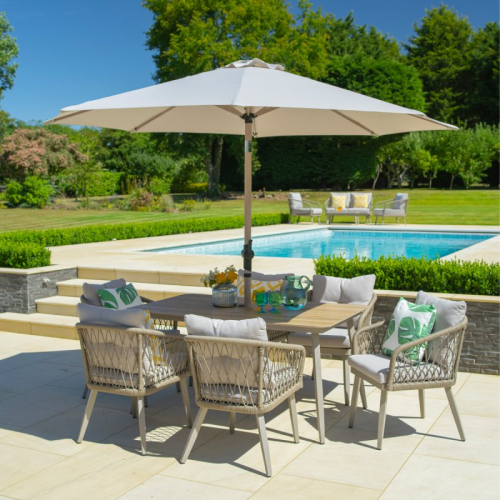 LG Outdoor Sarasota 6 Seat Dining Set with 3.0m Parasol