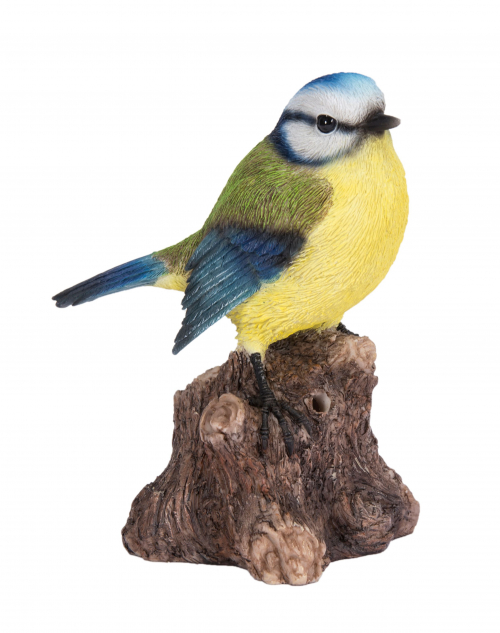 Vivid Arts Singing Blue Tit on Stump (Size F)