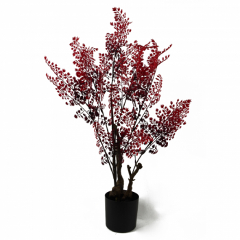 Leaf Design 70cm Artificial Autumn Red Fern Tree Plant