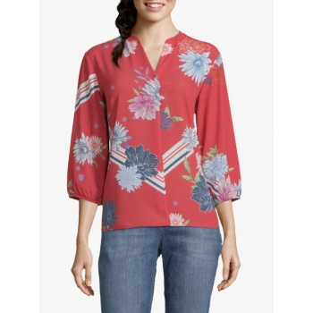 Betty & Co. Floral Print Blouse, Red