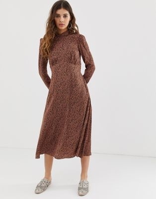 Free People Loveless leopard print midi dress