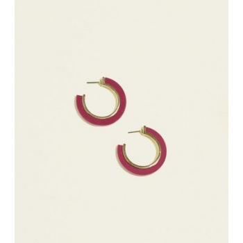 WANTED Purple Resin Inlay Hoop Earrings