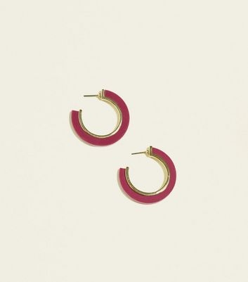 WANTED Purple Resin Inlay Hoop Earrings