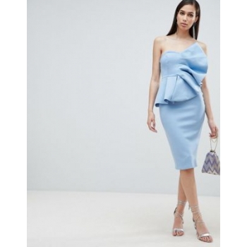 ASOS DESIGN fan bandeau midi dress