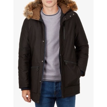 Ted Baker Gouda Faux Fur Hooded Parka, Black