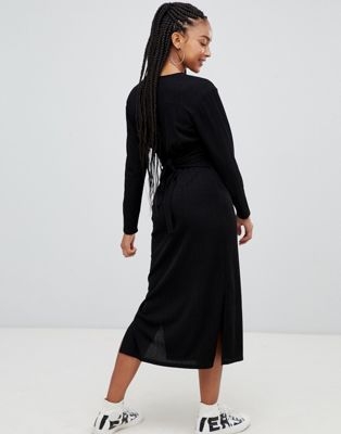 Bershka v neck plisse dress