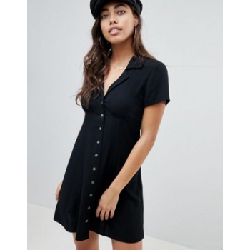 ASOS DESIGN Button Through Mini Skater Dress