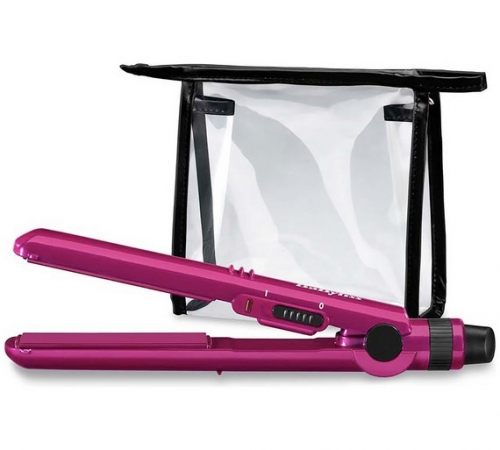 BaByliss Nano Travel Hair Straightener with Bag - Pink