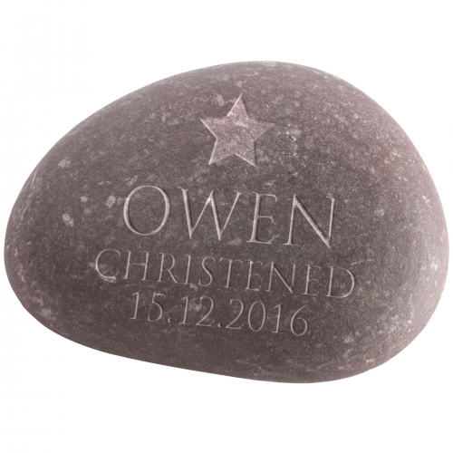 Letterfest Christening Pebble, Large