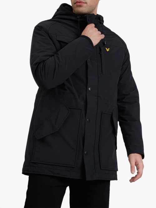 Lyle & Scott Micro Fleece Lined Parka, Black