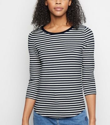 White Stripe 3/4 Sleeve T-Shirt