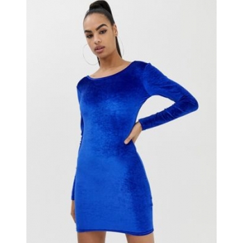 COLLUSION velvet bodycon dress with low back