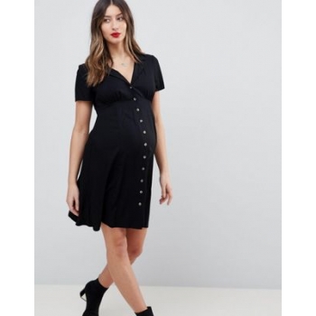 ASOS DESIGN Maternity Button Through Mini Skater Dress