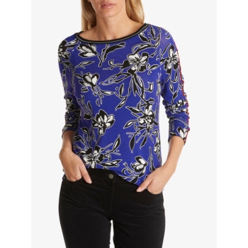 Betty Barclay Floral Print Top, Lilac/Black,