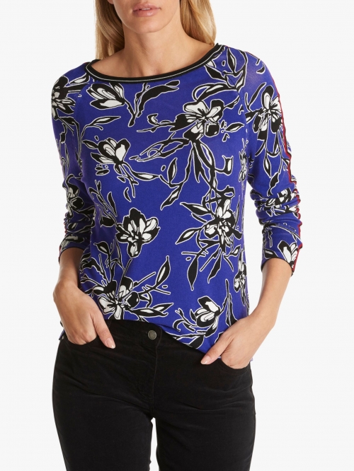 Betty Barclay Floral Print Top, Lilac/Black,