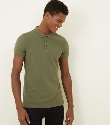 Green Ribbed Muscle Fit Polo Shirt