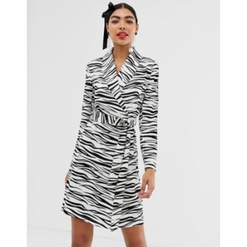 Unique21 zebra print wrap dress