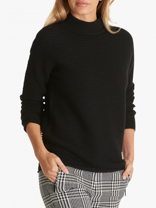 Betty Barclay Ribbed High-Neck Jumper, Black