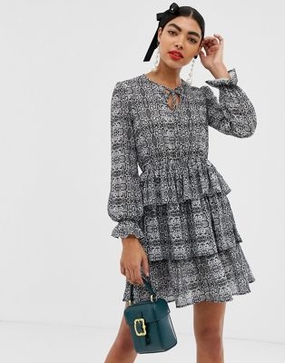 Unique21 snake print smock dress